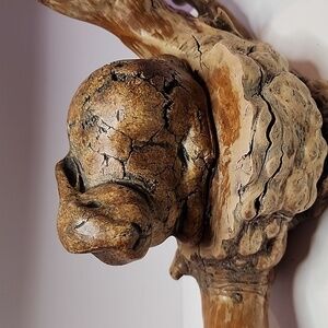 Carved Rabbit Sculpture Art on Wood